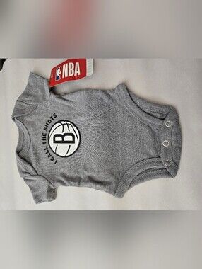 Nwt NBA Brooklyn Nets Baby Bodysuit Newborn Gray  One Piece